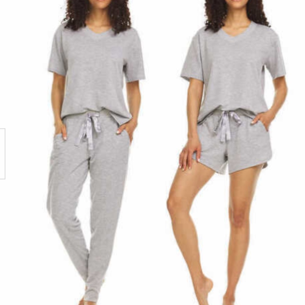 Flora Nikrooz Ladies' French Terry 3-piece Lounge Set Gray Size Small